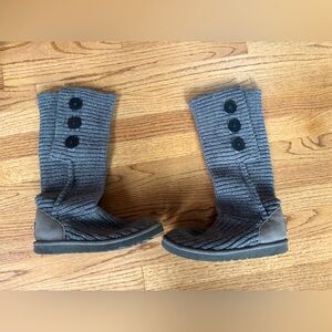 UGG Women’s Gray Knit Button Boots